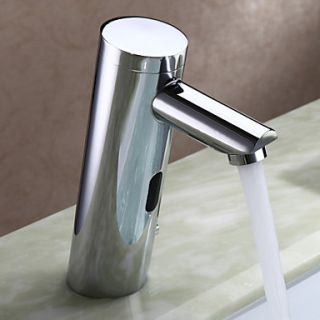 Brass Bathroom Sink Faucet with Automatic Sensor (Chrome Finish)