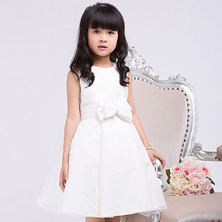 A line Jewel Knee length Satin And Tulle Flower Girl Dress With Bow(More Colors)