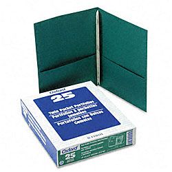 Hunter green Twin pocket Portfolios With Three Tang Fasteners (25 Per Box)