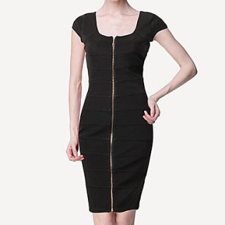 SZ Womens Fashion Zipper Front Dress