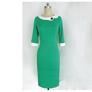 SZ Womens Doll collar Green Dress