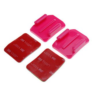 Curved PC Mount w/ 3M Adhesive Sticker Set for GoPro 1 / 2 / 3 / 3   Pink