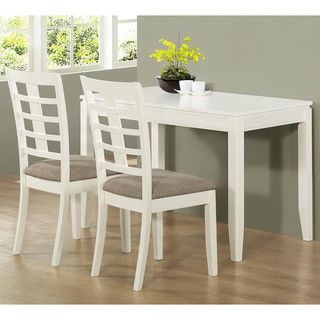 3 piece Pearl White Space Saver Table Set