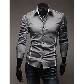MenS Individual Edge Slim Casual Long Sleeve Shirt