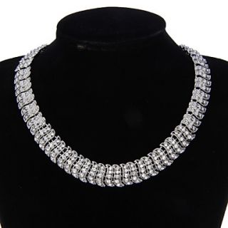 Glamorous Alloy With Rhinestone Party Jewely Set Including Necklace,Earrings and Bracelet
