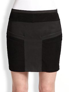Helmut Lang Coated Twill Mini Skirt   Black