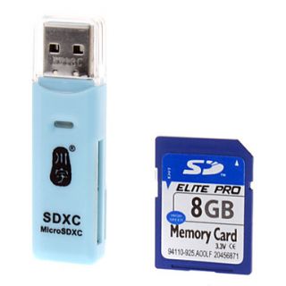 Hi speed Ultra SD Memory Card 8G with 2 in 1 Card Reader