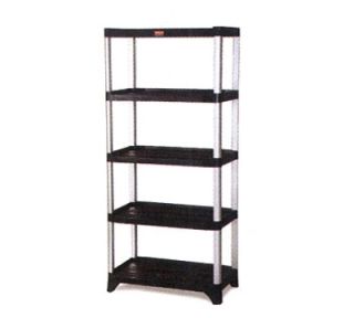 Rubbermaid 71 3/8 Xtra Shelving Unit   (5) Polymer Shelves, 800 lb Capacity, Black