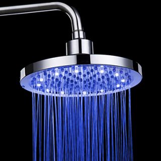Contemporary 8 Round 3 Colors LED Shower Head