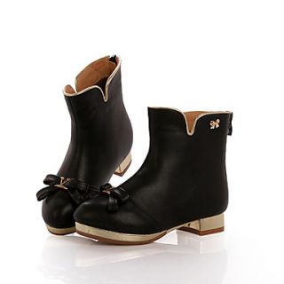 Girls Solid Color with Fron Bow Boots