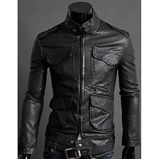 MenS Korea Style Slim Leather Jacket