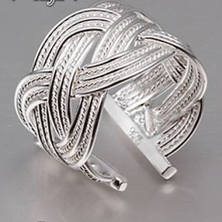 MISS U Womens Silver Open Net Weave Ring