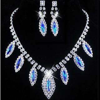 Exquisite Alloy with Rhinestone Necklace,Earrings Jewelry Set(More Colors)