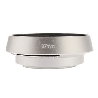37mm Camera Aluminum Round Lens Hood Silver