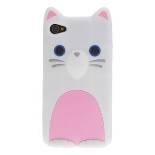 3D Design Lovely Cat Pattern Silicone Soft Case for iPhone 4/4S (Assorted Colors)