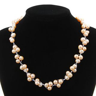 Elegant Natural Pearl Strand Womens Necklace