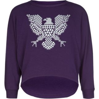 Eagle Girls Crop Sweatshirt Purple In Sizes Medium, X Small, Large, S