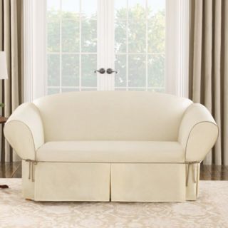 Sure Fit Cotton Duck Sofa Cover Cocoa/Natural   40806