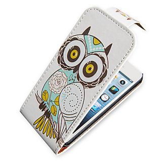 Owl Up Down Turn Over PU Leather Full Bady Case for iPhone 5/5S