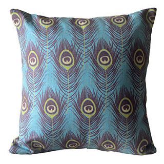 Peacock Feather Decorative Pillow Cover