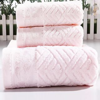 Bath Towel Set,3 Pack Terry 100% Cotton Untwisted Yarn Solid (1 Bath Towel,2 Hand Towels)