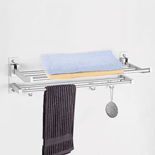Towel Rack, Contemporary Chrome Aluminum Bathroom Shelf