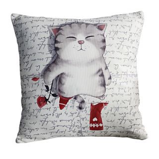 Cute Cartoon Sleeping Cat Cotton/Linen Decorative Pillow Cover