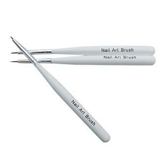 3PCS Mixed Size Nail Art Painting Brush Kits White Handle