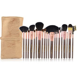 Pro High Quality 20 PCs Natural Goat Hair Makeup Brush Set with Pouch (3 Color)