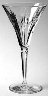 Waterford Ashleigh (Plain Foot) Wine Glass   Fan&Panels,Six Sided Stem,Non Cut F
