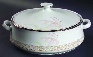 Lenox China Pink Lily Round Covered Vegetable, Fine China Dinnerware   Bouquet C