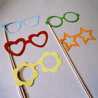Glasses Photo Booth Props for Wedding/Party (5 Pieces)