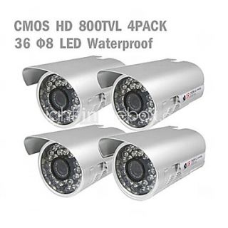 IR Outdoor 36IR Leds CCTV CMOS 800TVL Night Vision Waterproof Bullet Camera 4PACK