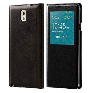 PU Leather Protective Case with Built in Smart Chipset Visual Window Auto Sleep for Samsung Galaxy Note 3