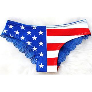 Womens Sexy National Flag Lace Short Briefs