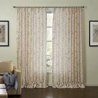 (One Pair) Country Blooming Lovely Peonies Energy Saving Curtain