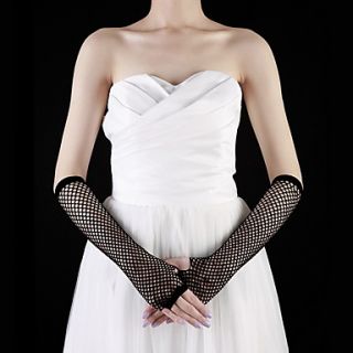 Tullle Fingerless/Fishnet Elbow Length Wedding/Party Glove(More Colors)