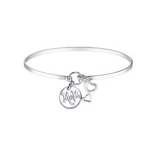 Love Grows Sterling Silver Mom Bangle, White, Womens