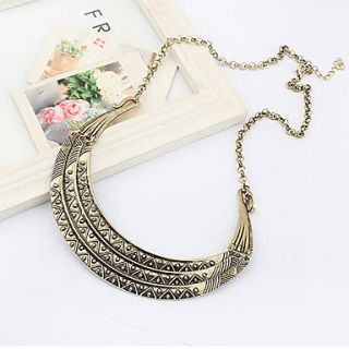 MISS U Bronze Bend Moon Vintage Necklace