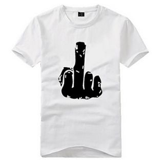 Mens Funny 3D T Shirt with The Middle Finger Printed (100% Cotton)