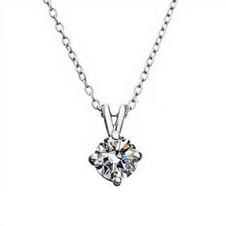 Fashionable Platinum Plated With Rhinestone Womens Necklace