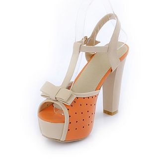 ELF Shoes Womens Elegant Peep Toe Platform Chunky Heel