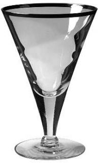Reizart Monterey Water Goblet   Stem #7160, Swirl Optic On Bowl,Platinum