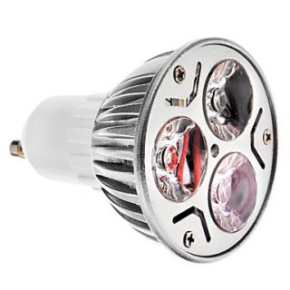 GU10 3W 240 270LM 3000 3500K Warm White 3 LED Spot Light Bulb   Silver White (85~265V)