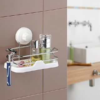 Plastic and Metal Multifunctional Bathroom Shelves, W10cm x L18cm x H12cm