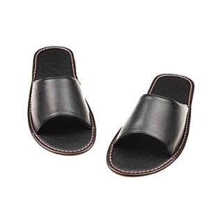 Mens Faux Leather Flat Heel Comfort Slippers(More Colors)