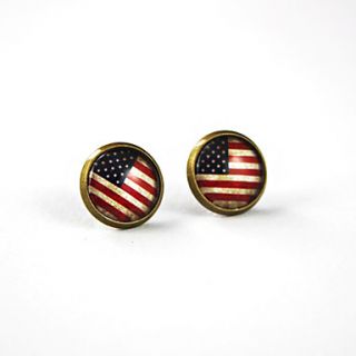 Womens American Flag Earrings