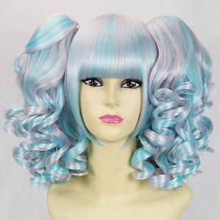 Sky Blue and Pink Curly Pigtails 45cm Sweet Lolita Wig
