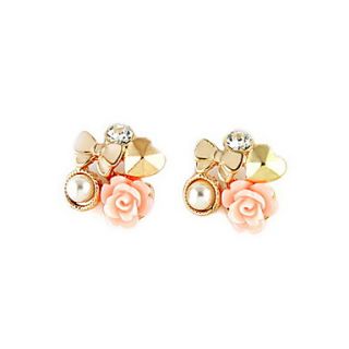 Kayshine Womens Delicate Pearl Flower Pattern Earrings