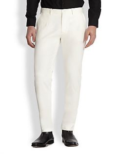 Dolce & Gabbana Flat Front Pants   White